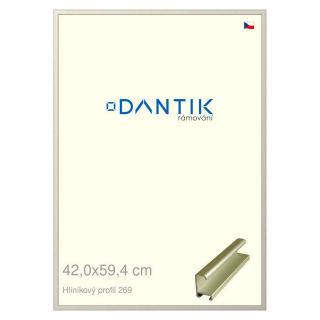 DANTIK rámeček 42x59,4 | ALU profil 7269 zlatá matná (Plexi Čiré)