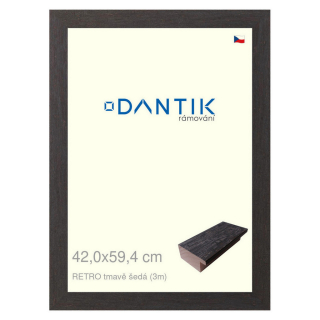 DANTIK rámeček 42x59,4 | RETRO tmavě šedá (Plexi Čiré)