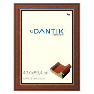 DANTIK rámeček 42x59,4 | ANGLIE hnědá (Plexi Čiré)