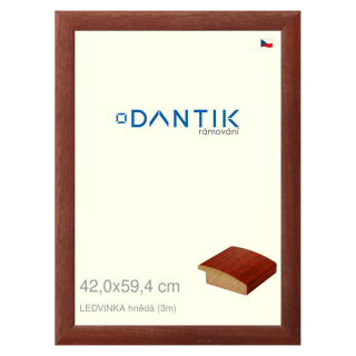 DANTIK rámeček 42x59,4 | LEDVINKA hnědá (Plexi Čiré)