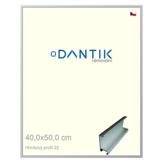 DANTIK rámeček 40x50 | ALU profil 7022 Stříbrná matná (Sklo Čiré)
