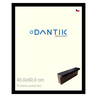 DANTIK rámeček 40x50 | FC černá vysoká (Sklo Čiré)