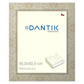 DANTIK rámeček 40x50 | PRAHA Bílá (Sklo Čiré)
