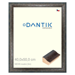 DANTIK rámeček 40x50 | NEVIS modrá (Sklo Čiré)