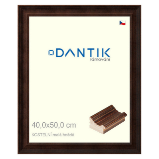 DANTIK rámeček 40x50 | KOSTELNÍ malá hnědá (Sklo Čiré)