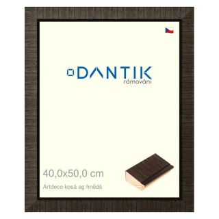 DANTIK rámeček 40x50 | Artdeco kosá aghnědá (Sklo Čiré)