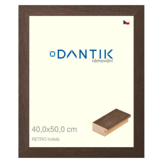 DANTIK rámeček 40x50 | RETRO hnědá (Sklo Čiré)