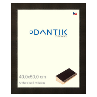 DANTIK rámeček 40x50 | Artdeco kosá hnědá AG (Sklo Čiré)
