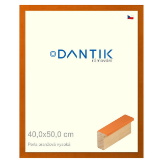 DANTIK rámeček 40x50 | PERLA oranžová vysoká (Sklo Čiré)