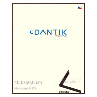 DANTIK rámeček 40x50 | ALU profil 7273 Dýha wenge tmavá (Sklo Čiré)