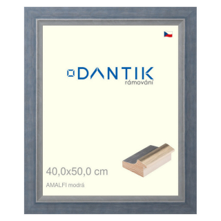 DANTIK rámeček 40x50 | AMALFI modrá (Sklo Čiré)