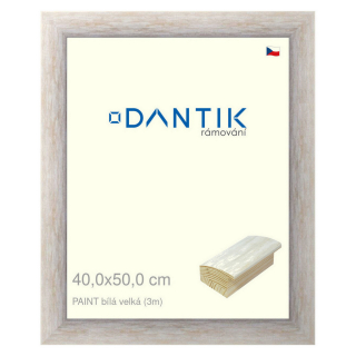 DANTIK rámeček 40x50 | PAINT bílá velká (Sklo Čiré)