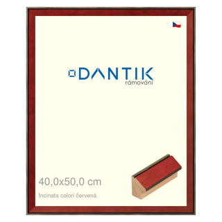 DANTIK rámeček 40x50 | INCLINATA colori červená (Sklo Čiré)