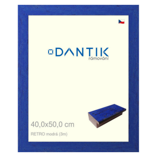 DANTIK rámeček 40x50 | RETRO modrá (Sklo Čiré)