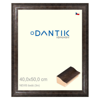 DANTIK rámeček 40x50 | NEVIS šedá (Sklo Čiré)