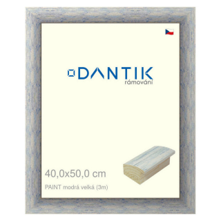 DANTIK rámeček 40x50 | PAINT modrá velká (Sklo Čiré)