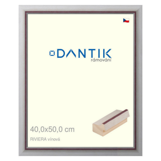 DANTIK rámeček 40x50 | RIVIERA vínová (Sklo Čiré)