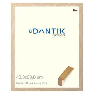 DANTIK rámeček 40x50 | KASSETTE dub bělený (Sklo Čiré)