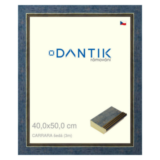 DANTIK rámeček 40x50 | Vyřazeno | CARRARA šedá (Sklo Čiré)