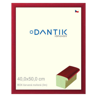 DANTIK rámeček 40x50 | BOX červená mořená (Sklo Čiré)