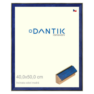 DANTIK rámeček 40x50 | INCLINATA colori modrá (Sklo Čiré)