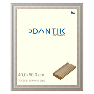 DANTIK rámeček 40x50 | TOULON bílá velká (Sklo Čiré)