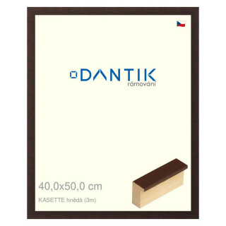 DANTIK rámeček 40x50 | KASSETTE hnědá (Sklo Čiré)