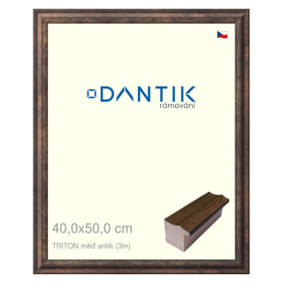 DANTIK rámeček 40x50 | TRITON měď antik (Sklo Čiré)