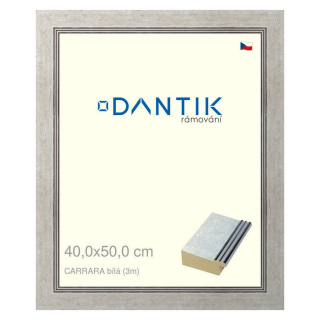 DANTIK rámeček 40x50 | CARRARA Bílá (Sklo Čiré)