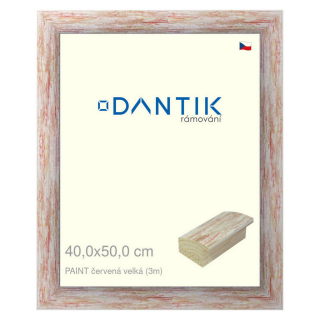 DANTIK rámeček 40x50 | PAINT červená velká (Sklo Čiré)