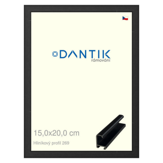 DANTIK rámeček 15x20 | ALU profil 7269 Černá matná (Sklo Čiré)