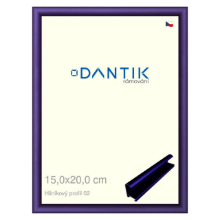 DANTIK rámeček 15x20 | ALU profil 7002 modrá Azur matná (Sklo Čiré)
