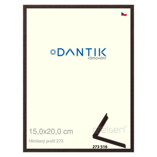 DANTIK rámeček 15x20 | ALU profil 7273 Dýha wenge tmavá (Sklo Čiré)