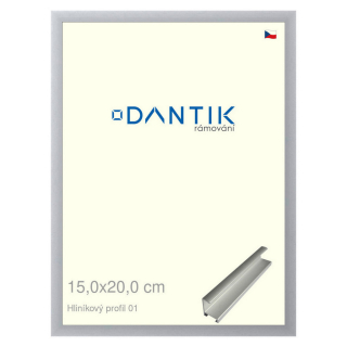 DANTIK rámeček 15x20 | ALU profil 7001 Stříbrná matná (Sklo Čiré)