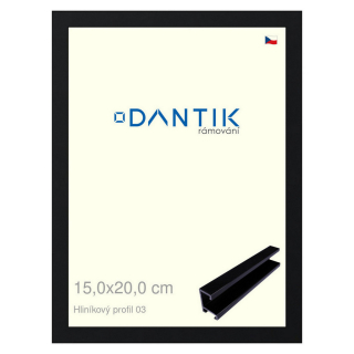 DANTIK rámeček 15x20 | ALU profil 7003 Černá Florentinská (Sklo Čiré)