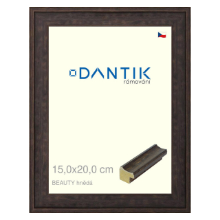 DANTIK rámeček 15x20 | BEAUTY hnědá (Sklo Čiré)