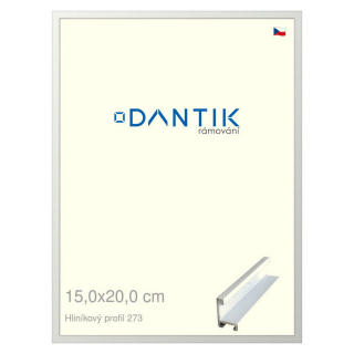 DANTIK rámeček 15x20 | ALU profil 7273 Bílá matná (Sklo Čiré)