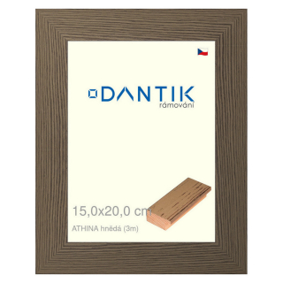DANTIK rámeček 15x20 | ATHINA hnědá (Sklo Čiré)