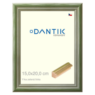 DANTIK rámeček 15x20 | Y-ka zelená linka (Sklo Čiré)
