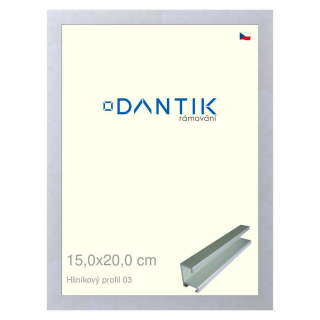 DANTIK rámeček 15x20 | ALU profil 7003 Stříbrná matná (Sklo Čiré)