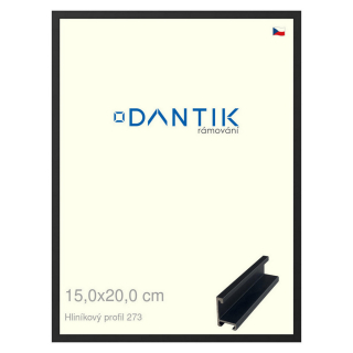 DANTIK rámeček 15x20 | ALU profil 7273 Černá matná (Sklo Čiré)