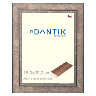 DANTIK rámeček 15x20 | ANDRE bronz střední (Sklo Čiré)