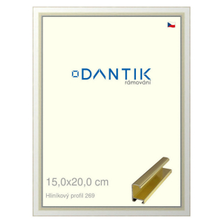 DANTIK rámeček 15x20 | ALU profil 7269 Zlatá lesklá (Sklo Čiré)
