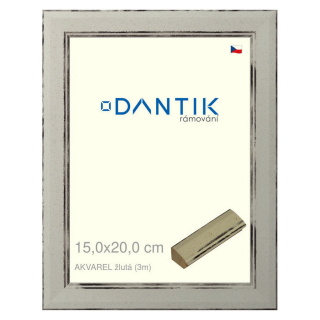 DANTIK rámeček 15x20 | AKVAREL žlutá (Sklo Čiré)