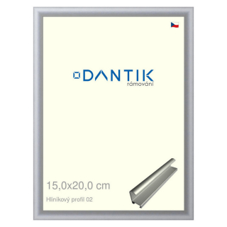 DANTIK rámeček 15x20 | ALU profil 7002 Stříbrná matná (Sklo Čiré)