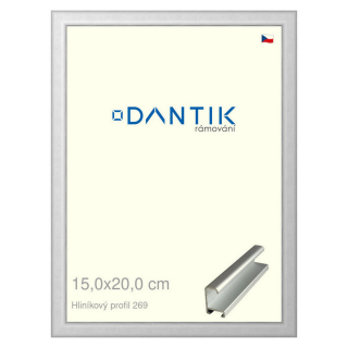 DANTIK rámeček 15x20 | ALU profil 7269 Stříbrná matná (Sklo Čiré)