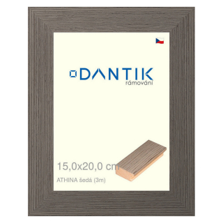 DANTIK rámeček 15x20 | ATHINA šedá (Sklo Čiré)