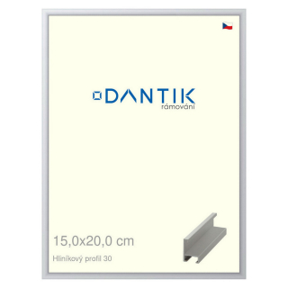DANTIK rámeček 15x20 | ALU profil 6030 Stříbrná matná (Sklo Čiré)