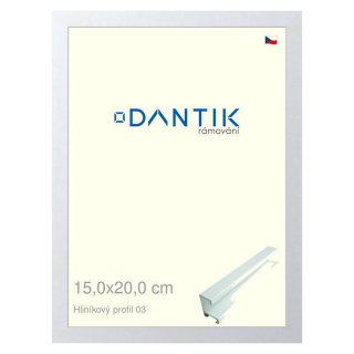 DANTIK rámeček 15x20 | ALU profil 7003 Bílá matná (Sklo Čiré)