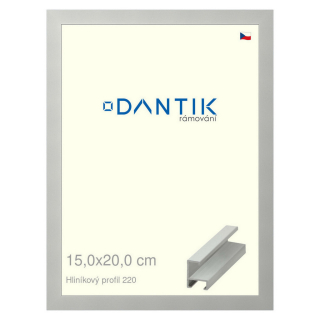 DANTIK rámeček 15x20 | ALU profil 6220 Stříbrná matná (Sklo Čiré)